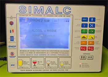 Simalc : simulateur d'alcoolémie dans les années 80  - reproduction interdite