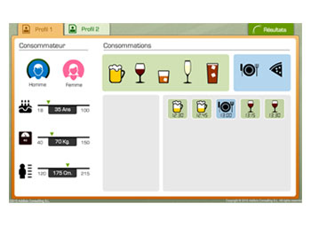 logiciel de simulation d'alcolémie ALCOVISTA